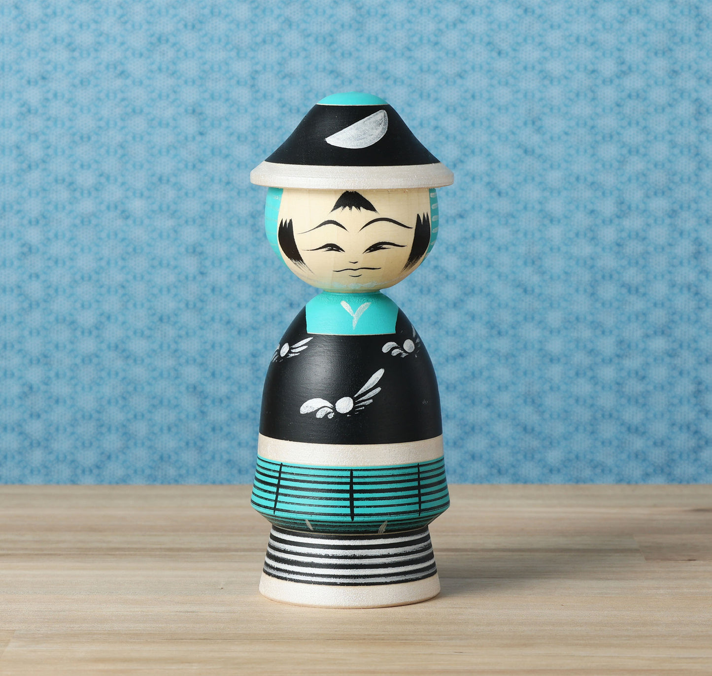 【武者こけし】Samurai kokeshi doll | Teruyuki HIRAGA | Sakunami style | 16.5cm in height // 作並系 平賀輝幸工人, 高さ16.5cm