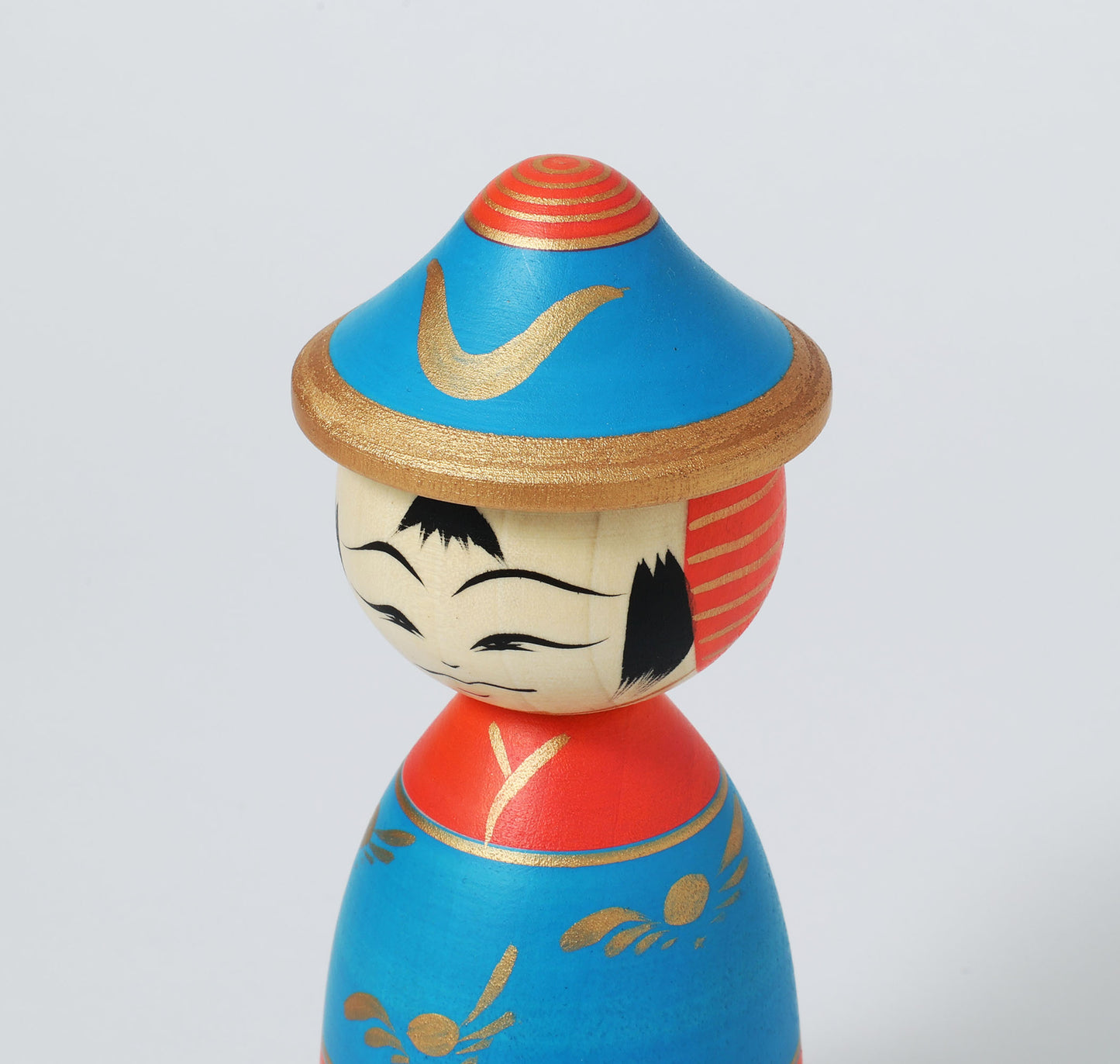 【武者こけし】Samurai kokeshi doll | Teruyuki HIRAGA | Sakunami style | 17cm in height // 作並系 平賀輝幸工人, 高さ17cm