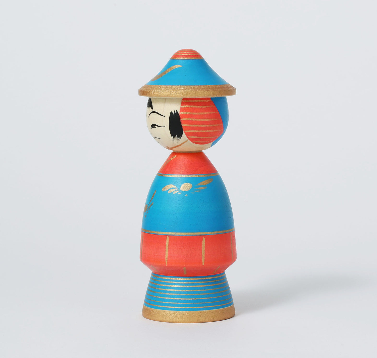 【武者こけし】Samurai kokeshi doll | Teruyuki HIRAGA | Sakunami style | 17cm in height // 作並系 平賀輝幸工人, 高さ17cm