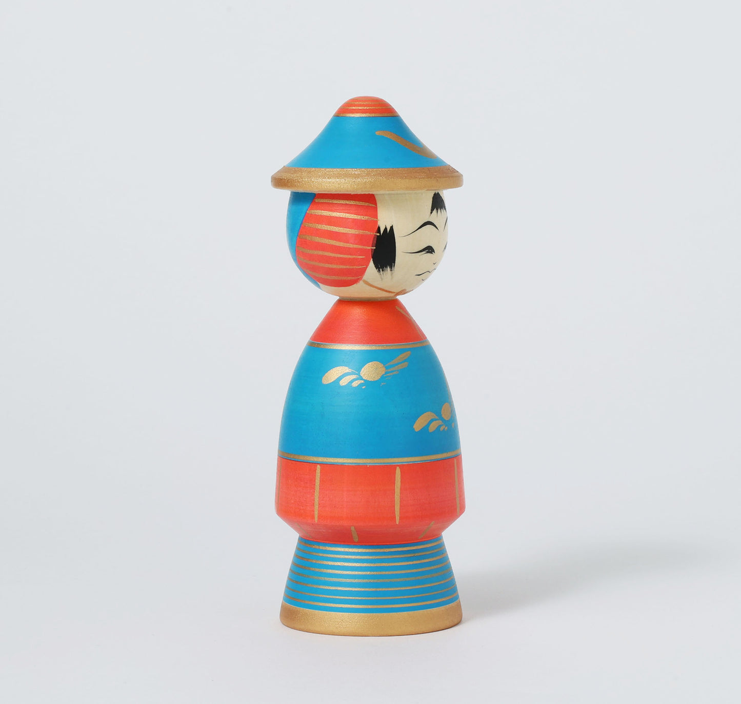 【武者こけし】Samurai kokeshi doll | Teruyuki HIRAGA | Sakunami style | 17cm in height // 作並系 平賀輝幸工人, 高さ17cm