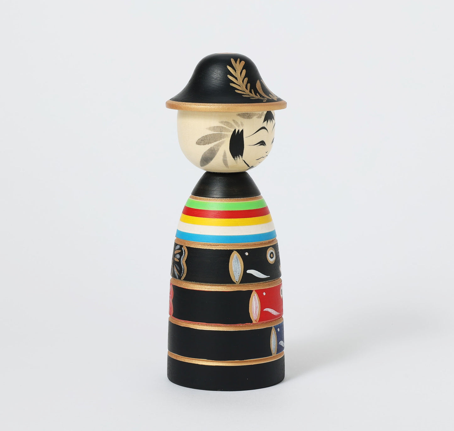 【兜こいのぼりこけし】Koinobori kokeshi with Samurai helmet | Teruyuki HIRAGA | Sakunami style | 19.5cm in height // 作並系 平賀輝幸工人, 高さ19.5cm