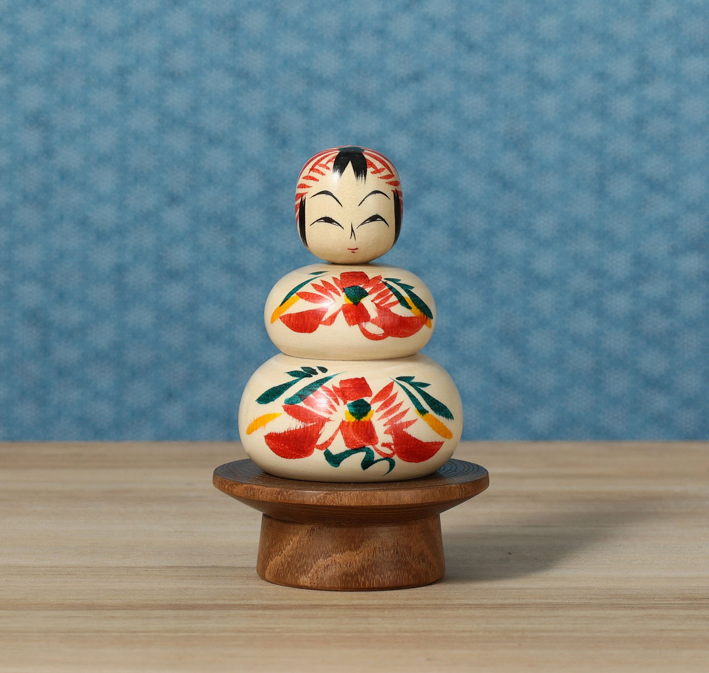 鏡餅こけし-09 | 早坂政弘工人 遠刈田系 | 高さ10cm