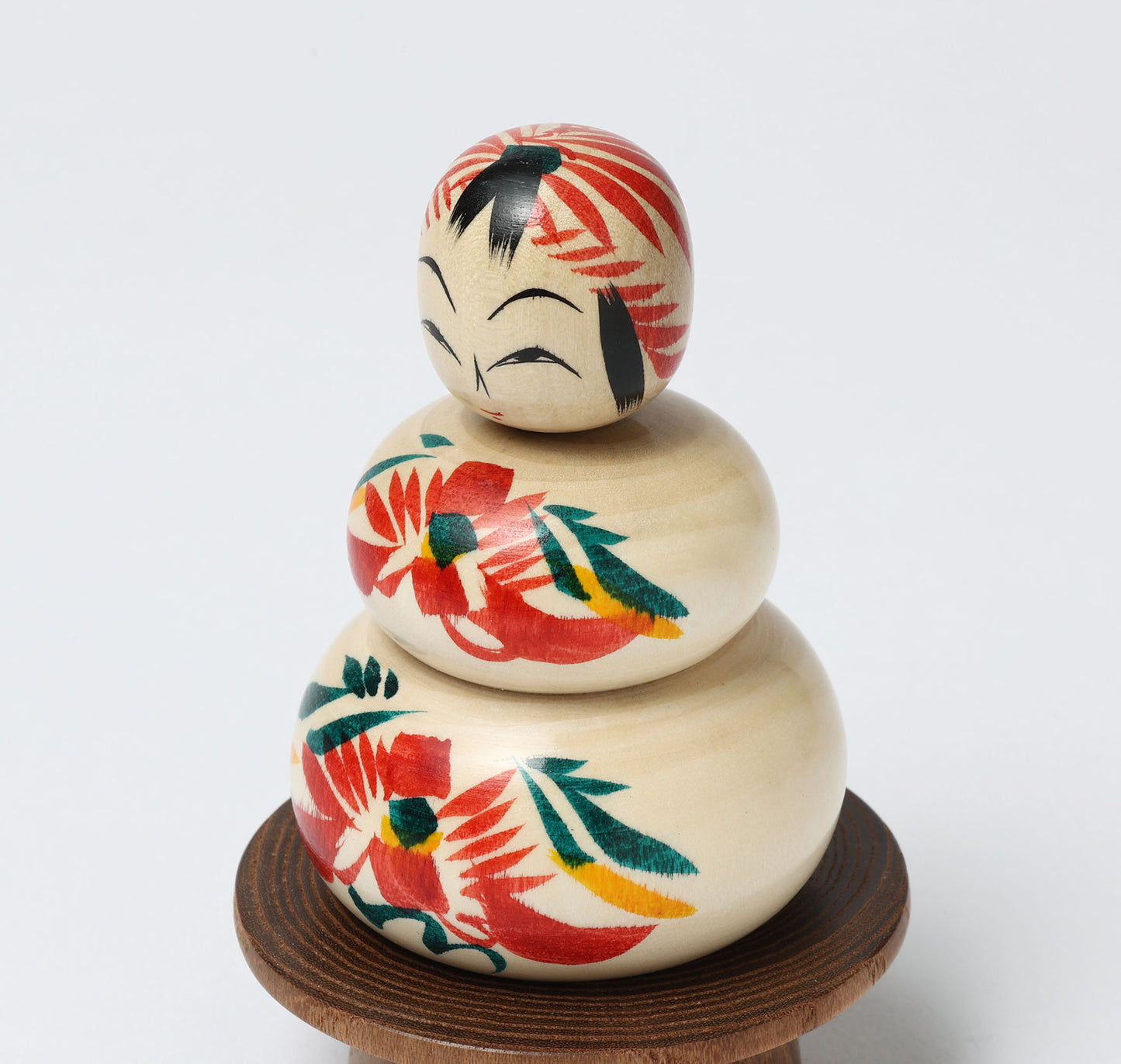 鏡餅こけし-09 | 早坂政弘工人 遠刈田系 | 高さ10cm