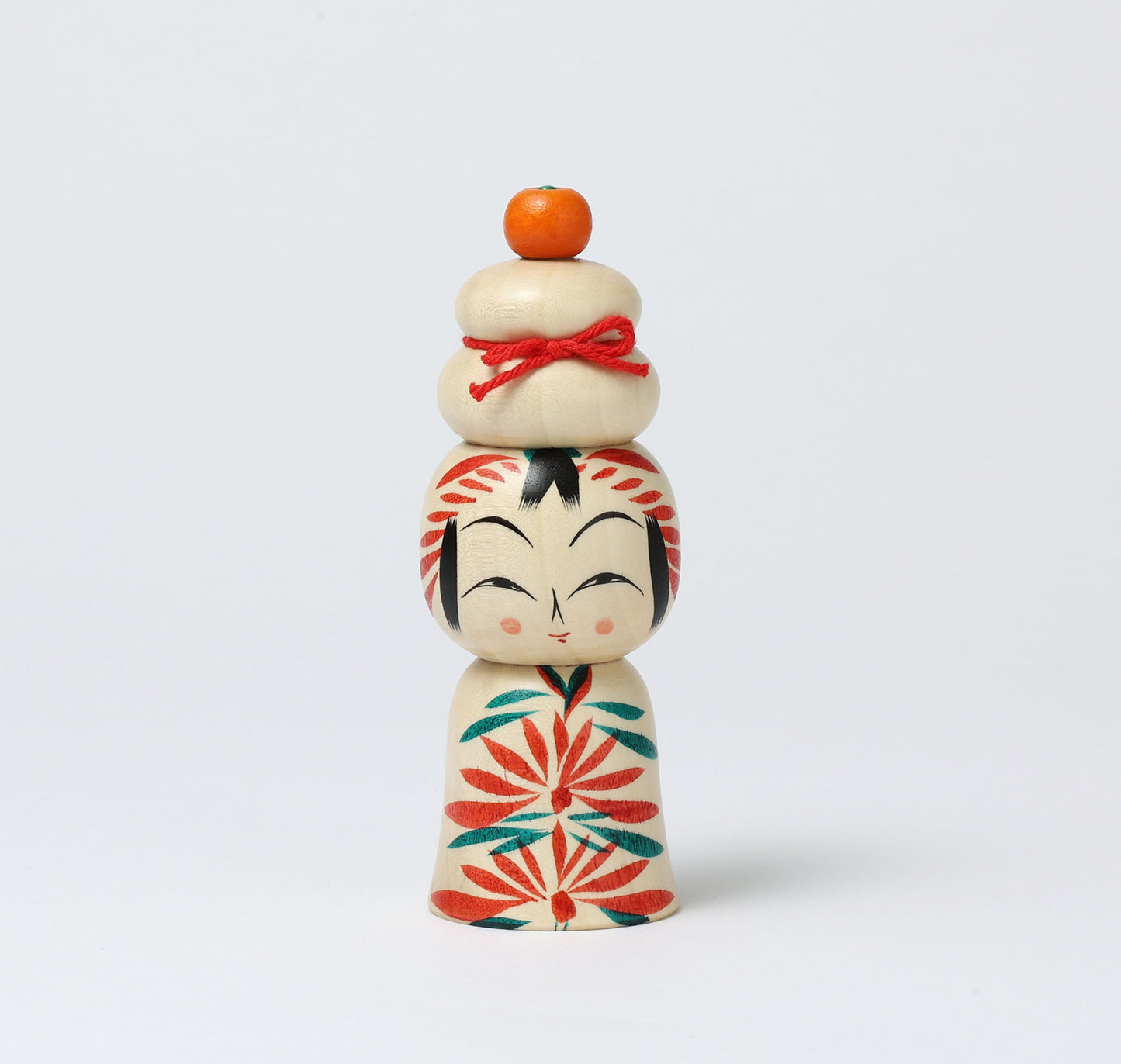 鏡餅こけし-01 | 早坂政弘工人 遠刈田系 | 高さ12cm