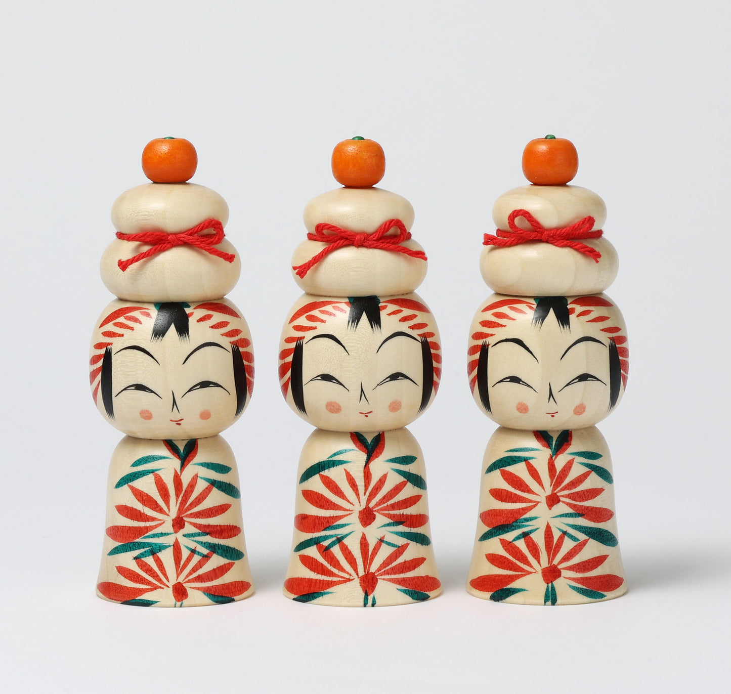 鏡餅こけし-01 | 早坂政弘工人 遠刈田系 | 高さ12cm