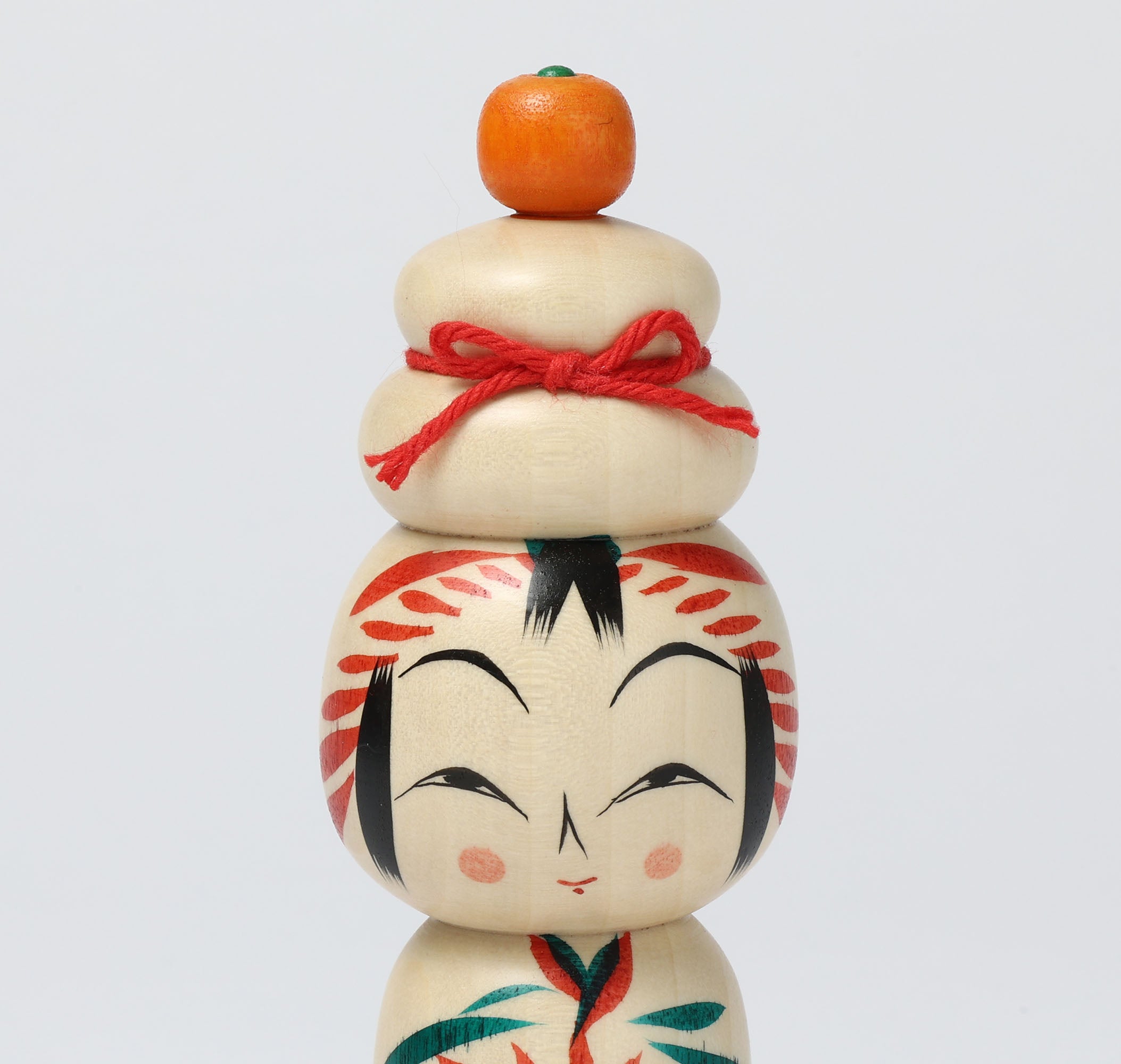 Japanese wooden doll, kagamimochi kokeshi, by Masahiro Hayasaka