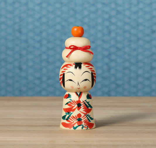 鏡餅こけし-04 | 早坂政弘工人 遠刈田系 | 高さ12cm