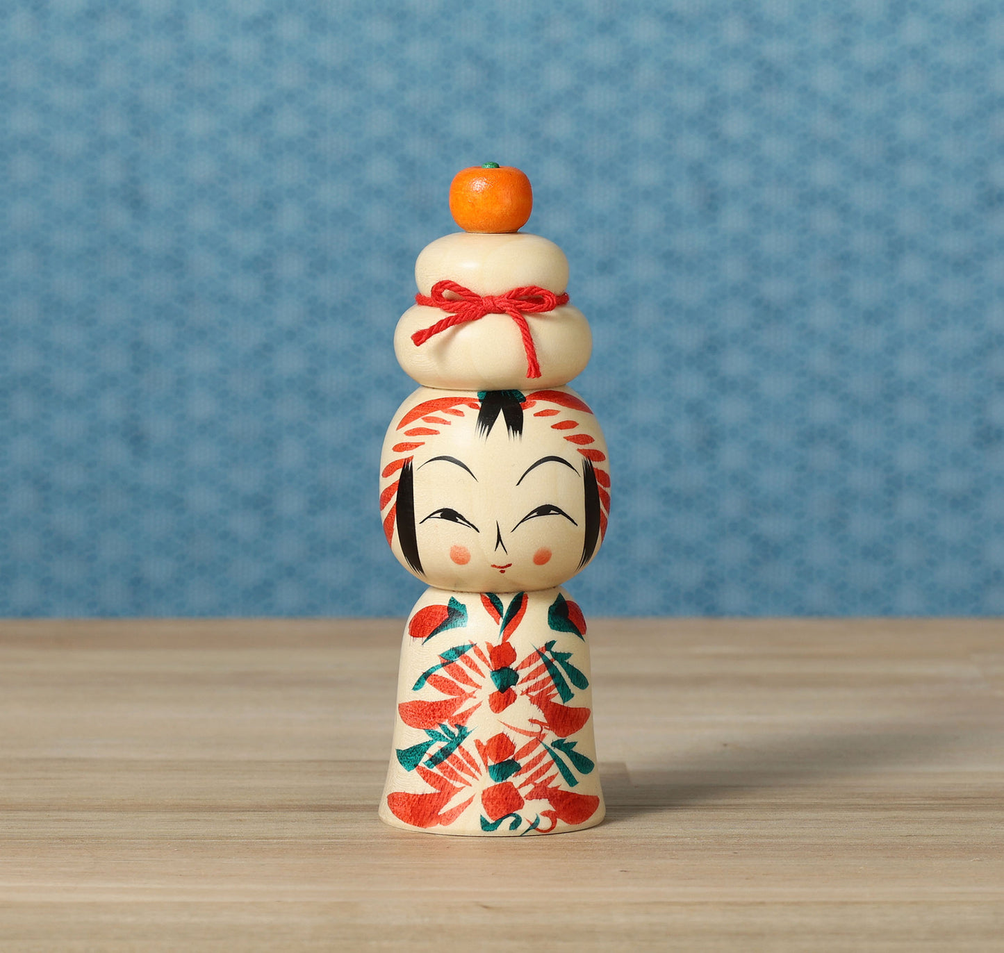 鏡餅こけし-05 | 早坂政弘工人 遠刈田系 | 高さ12cm