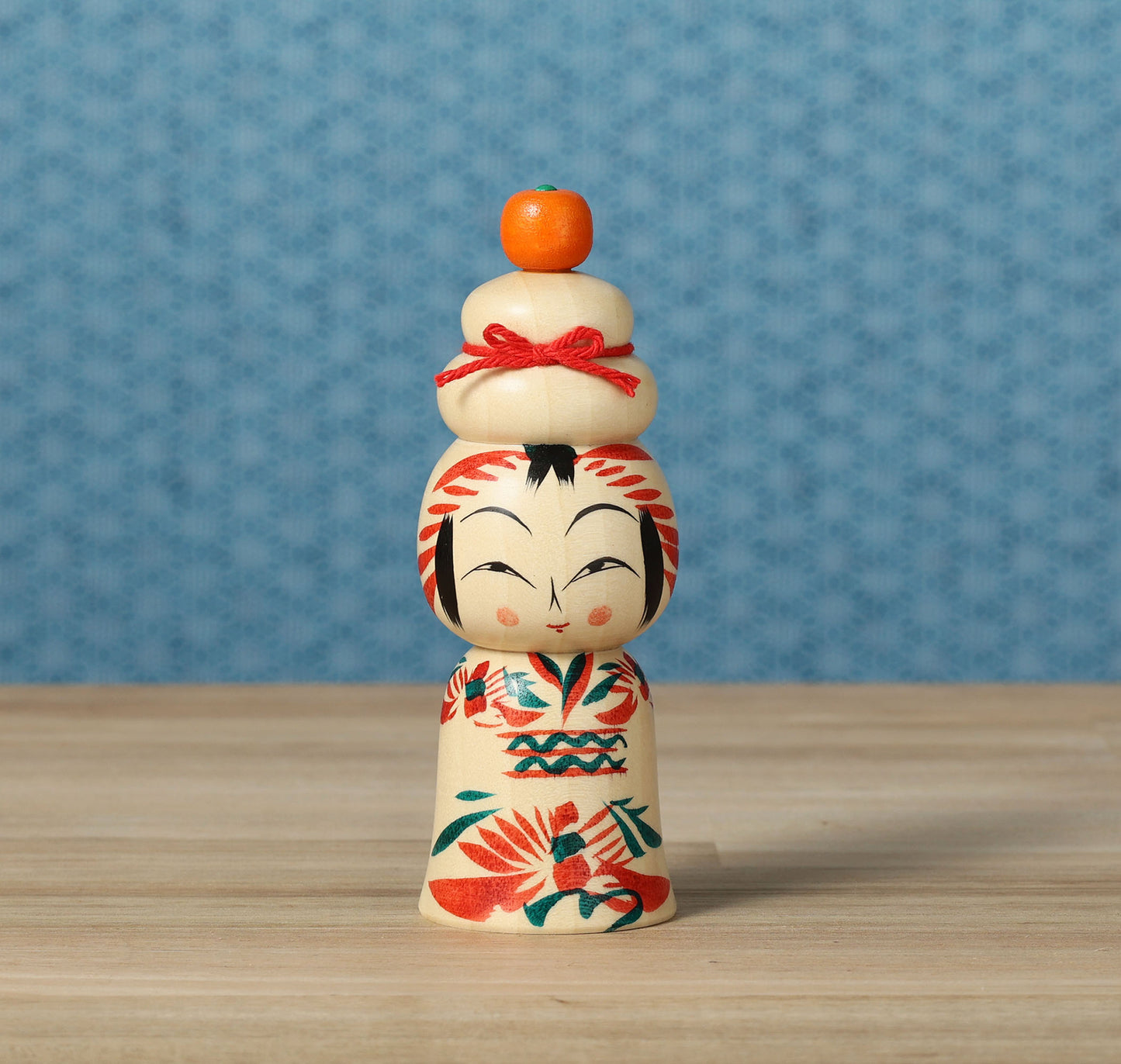 鏡餅こけし-08 | 早坂政弘工人 遠刈田系 | 高さ12cm