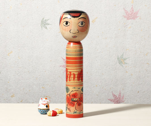 Vintage Nakanosawa style kokeshi doll-tako bozu, by SAITO Tokujyu (1926-2021) | こけし古物 斎藤徳寿（中ノ沢系-たこ坊主）