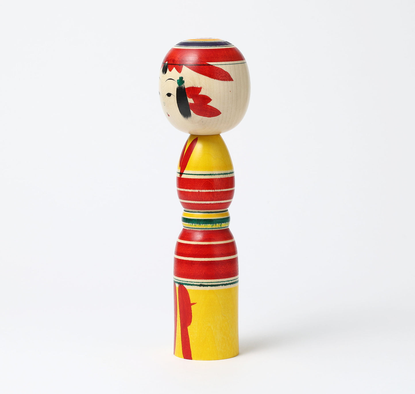 IKEUCHI, Shione 池内潮音工人 | Dento-traditional style kokeshi doll 伝統こけし | Yajiro style 弥治郎系 | 25cm in height