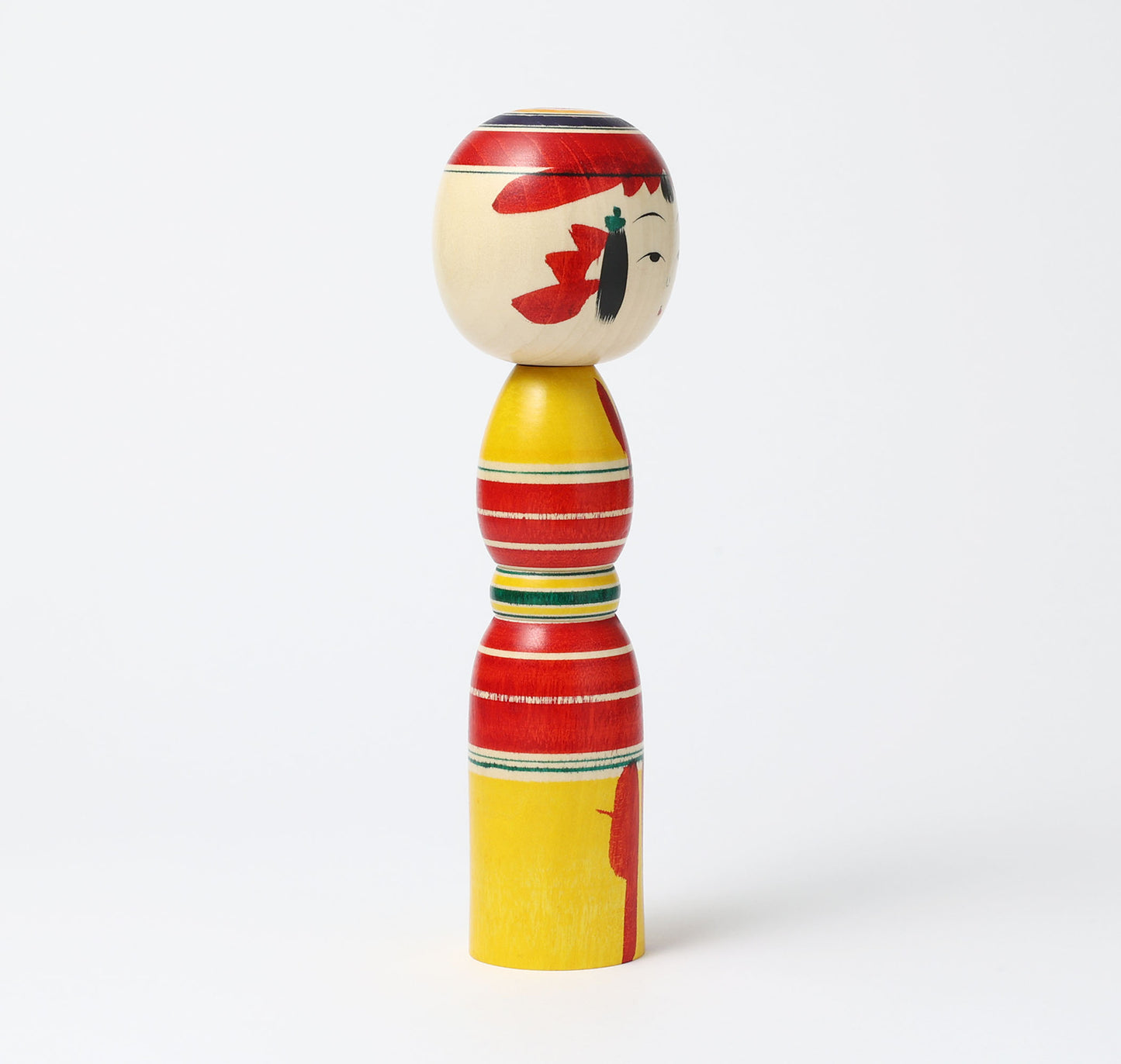 IKEUCHI, Shione 池内潮音工人 | Dento-traditional style kokeshi doll 伝統こけし | Yajiro style 弥治郎系 | 25cm in height