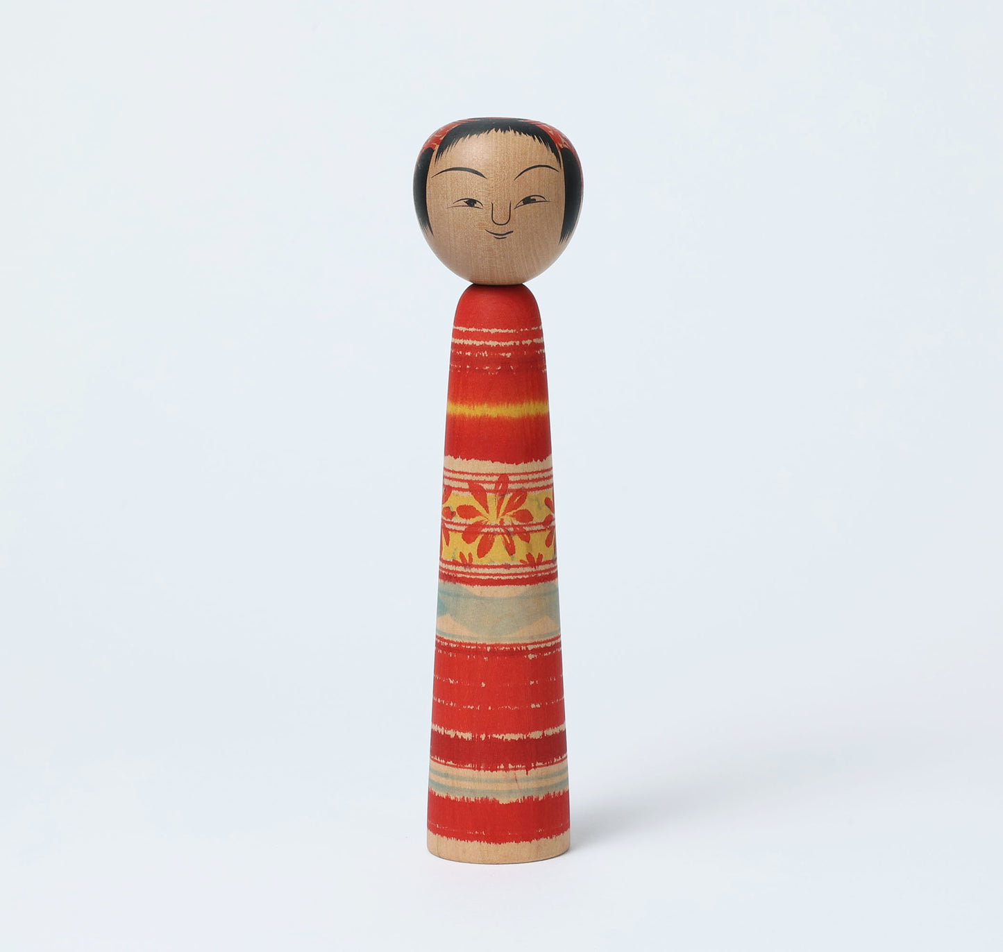 Vintage Tsuchiyu style kokeshi doll | NOJI Tadao (1931-2012) | 古品こけし 土湯系 野地忠男工人 | 21cm in height