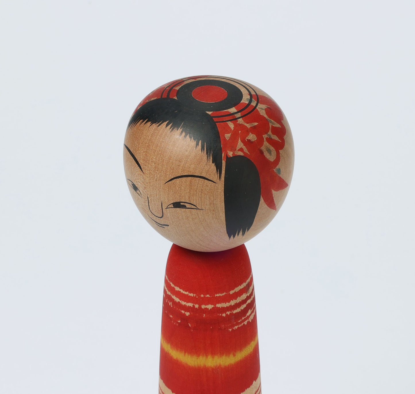 Vintage Tsuchiyu style kokeshi doll | NOJI Tadao (1931-2012) | 古品こけし 土湯系 野地忠男工人 | 21cm in height