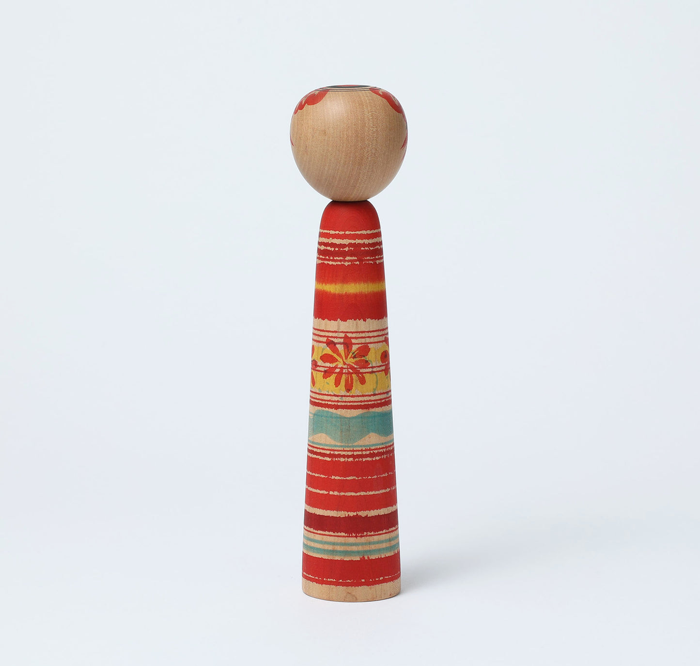 Vintage Tsuchiyu style kokeshi doll | NOJI Tadao (1931-2012) | 古品こけし 土湯系 野地忠男工人 | 21cm in height