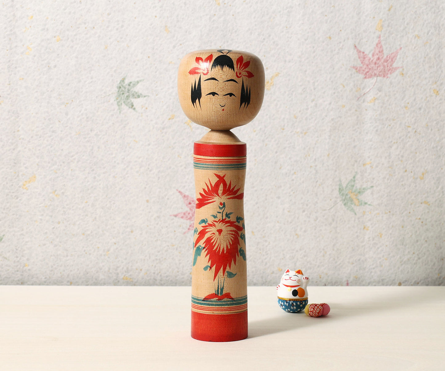 Vintage Naruko kokeshi doll, by Kichiya NARA (1939-1971), Naruko style | こけし古物 奈良吉弥（鳴子系）