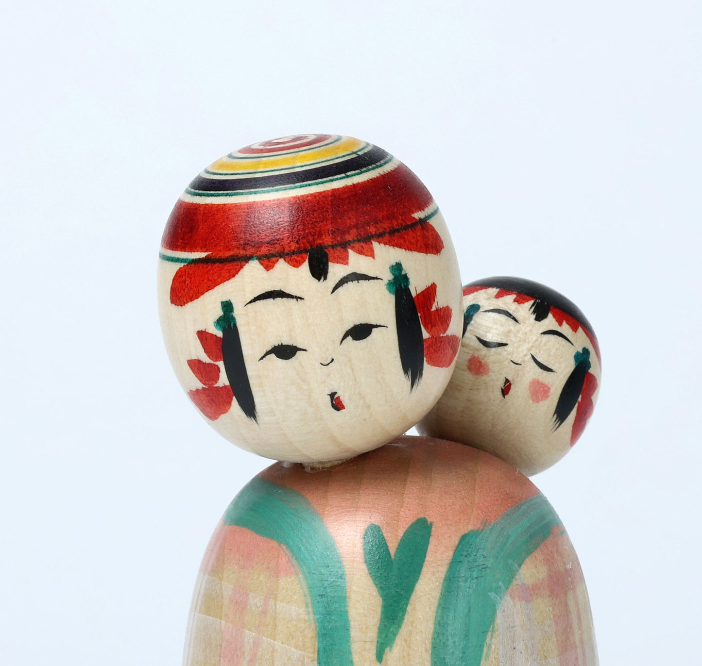 Komori-Babysitting kokeshi doll-10 子守りこけし | IKEUCHI, Shione 池内潮音工人 | Yajiro style 弥治郎系 | 10cm in height