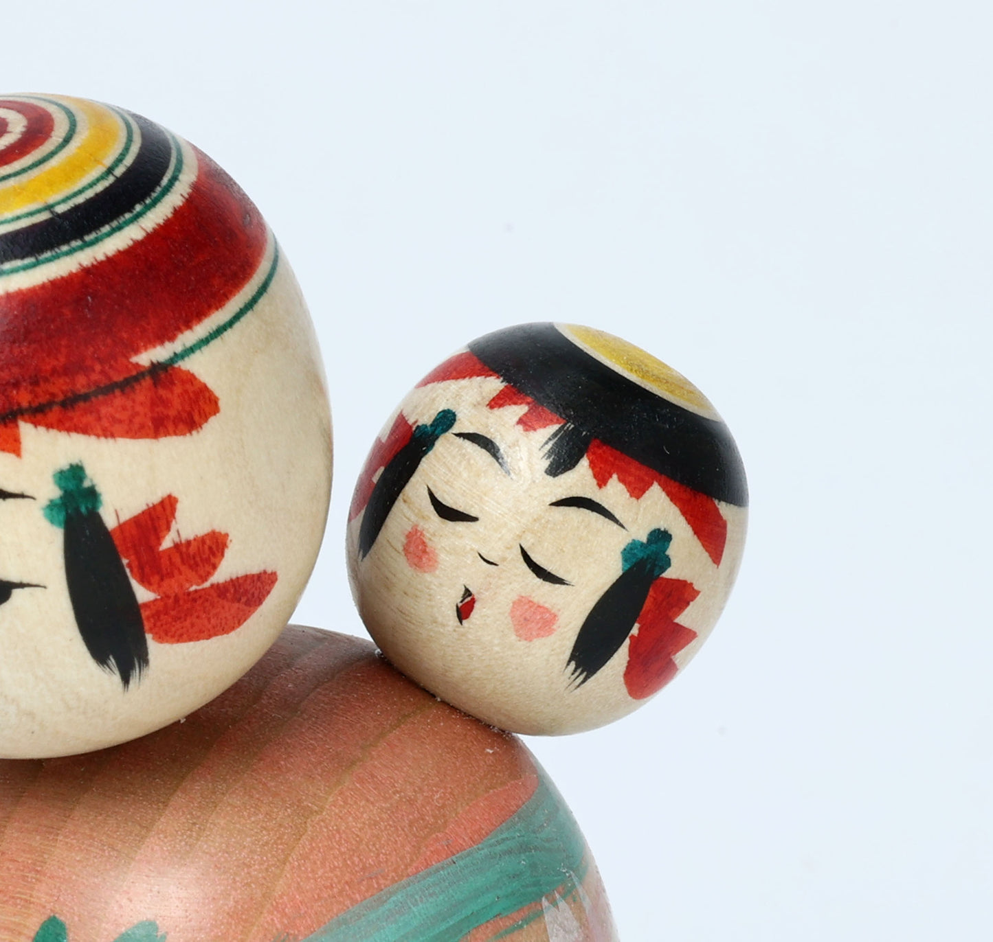 Komori-Babysitting kokeshi doll-10 子守りこけし | IKEUCHI, Shione 池内潮音工人 | Yajiro style 弥治郎系 | 10cm in height