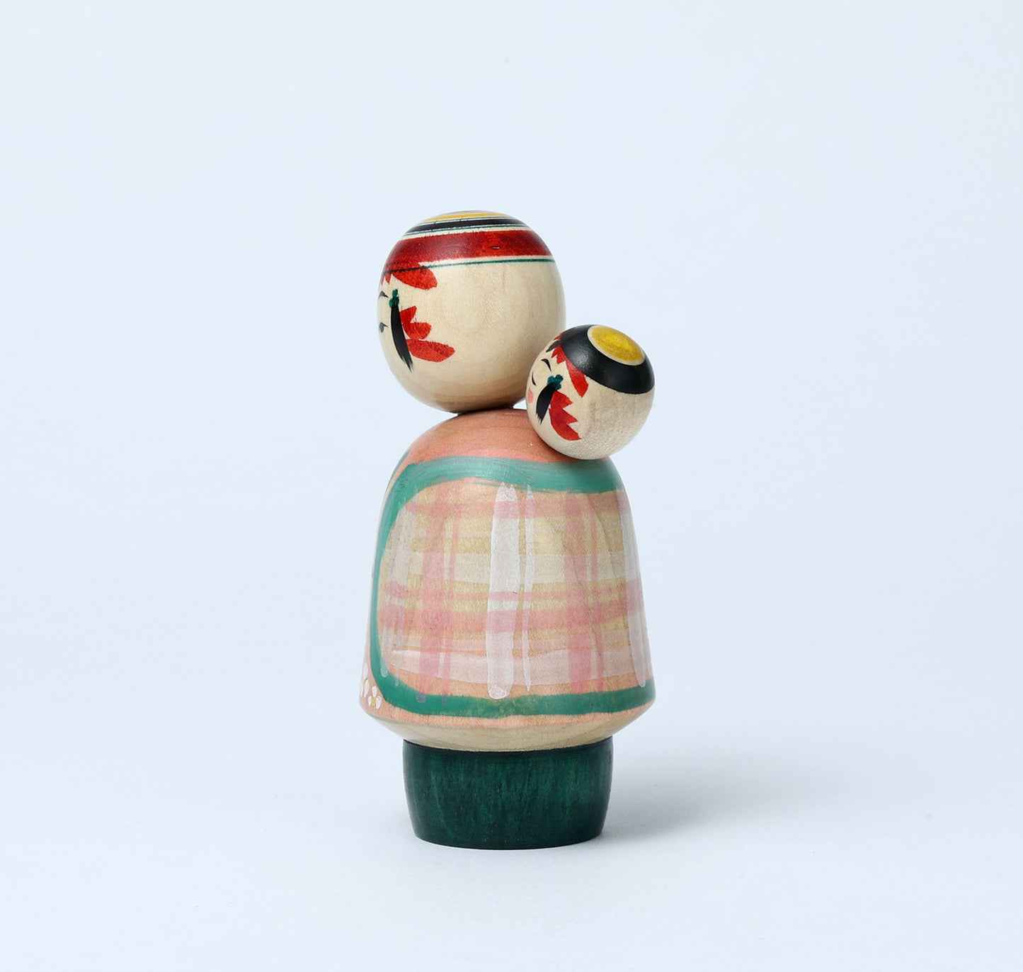 Komori-Babysitting kokeshi doll-10 子守りこけし | IKEUCHI, Shione 池内潮音工人 | Yajiro style 弥治郎系 | 10cm in height
