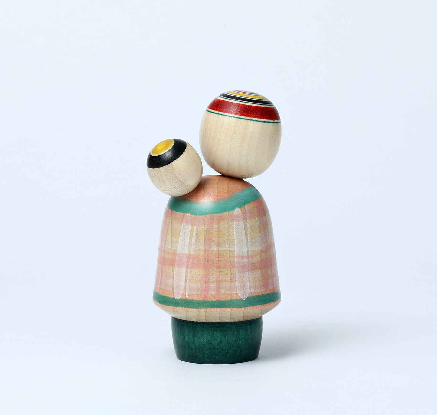 Komori-Babysitting kokeshi doll-10 子守りこけし | IKEUCHI, Shione 池内潮音工人 | Yajiro style 弥治郎系 | 10cm in height