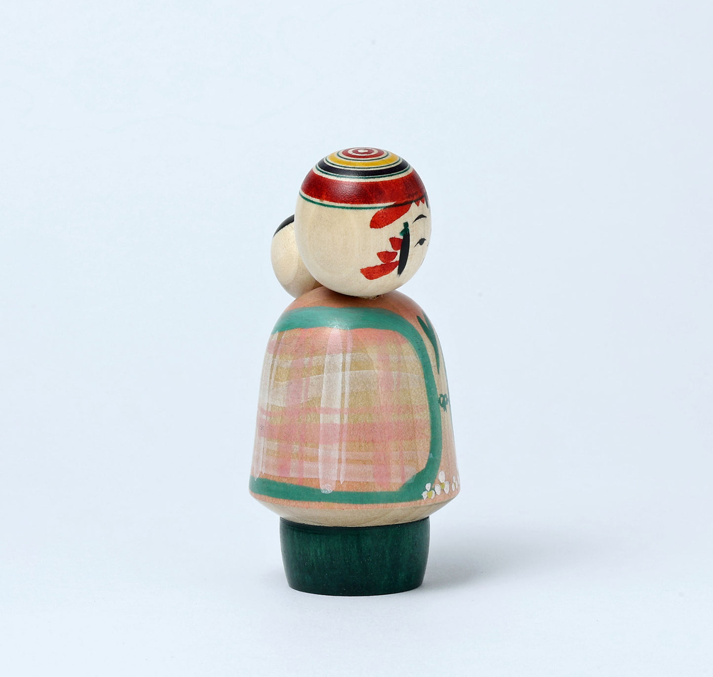 Komori-Babysitting kokeshi doll-10 子守りこけし | IKEUCHI, Shione 池内潮音工人 | Yajiro style 弥治郎系 | 10cm in height