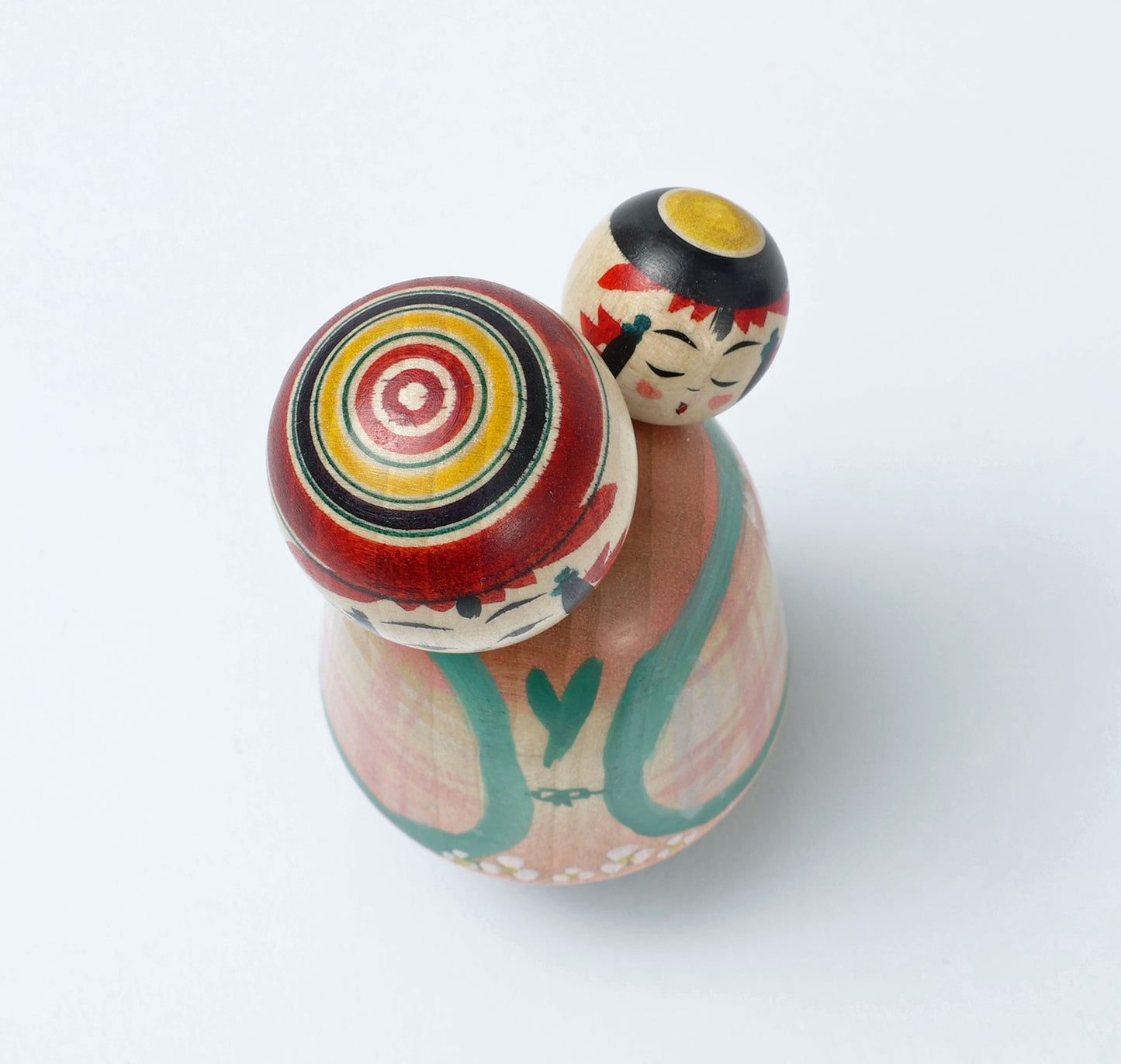Komori-Babysitting kokeshi doll-10 子守りこけし | IKEUCHI, Shione 池内潮音工人 | Yajiro style 弥治郎系 | 10cm in height