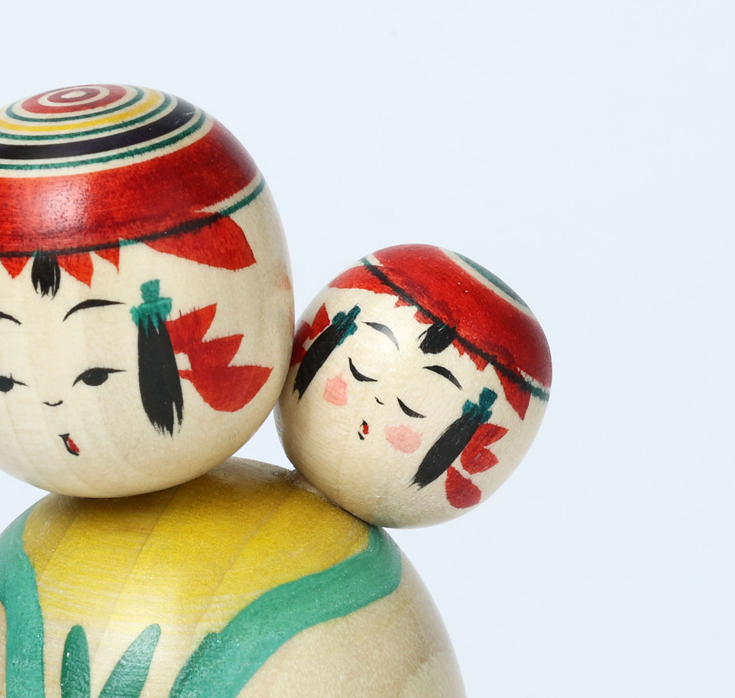Komori-Babysitting kokeshi doll-6 子守りこけし | IKEUCHI, Shione 池内潮音工人 | Yajiro style 弥治郎系 | 10cm in height