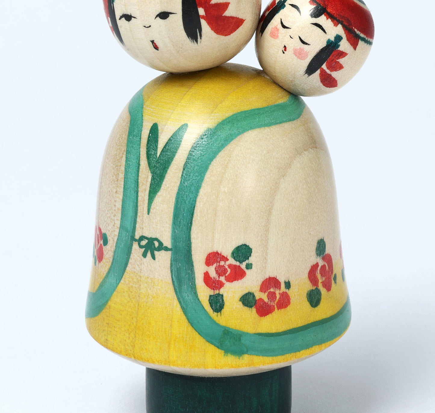 Komori-Babysitting kokeshi doll-6 子守りこけし | IKEUCHI, Shione 池内潮音工人 | Yajiro style 弥治郎系 | 10cm in height
