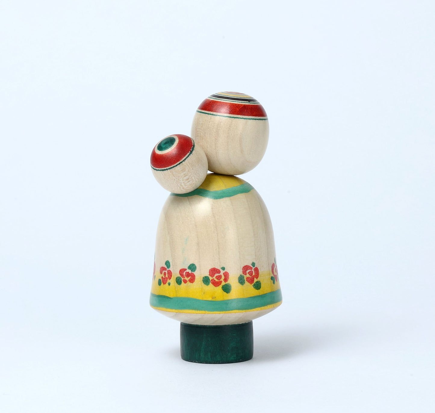 Komori-Babysitting kokeshi doll-6 子守りこけし | IKEUCHI, Shione 池内潮音工人 | Yajiro style 弥治郎系 | 10cm in height