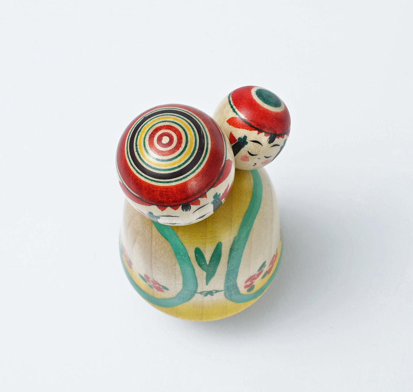 Komori-Babysitting kokeshi doll-6 子守りこけし | IKEUCHI, Shione 池内潮音工人 | Yajiro style 弥治郎系 | 10cm in height