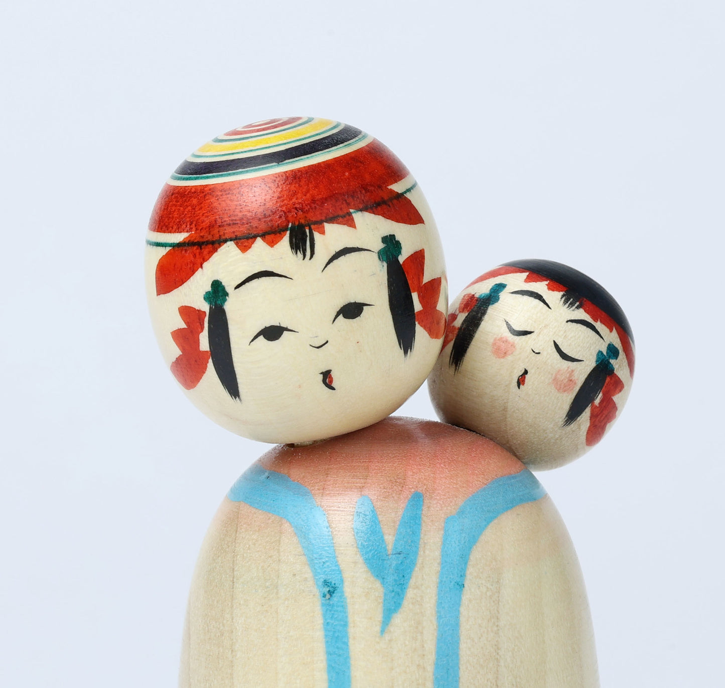 Komori-Babysitting kokeshi doll-7 子守りこけし | IKEUCHI, Shione 池内潮音工人 | Yajiro style 弥治郎系 | 10cm in height