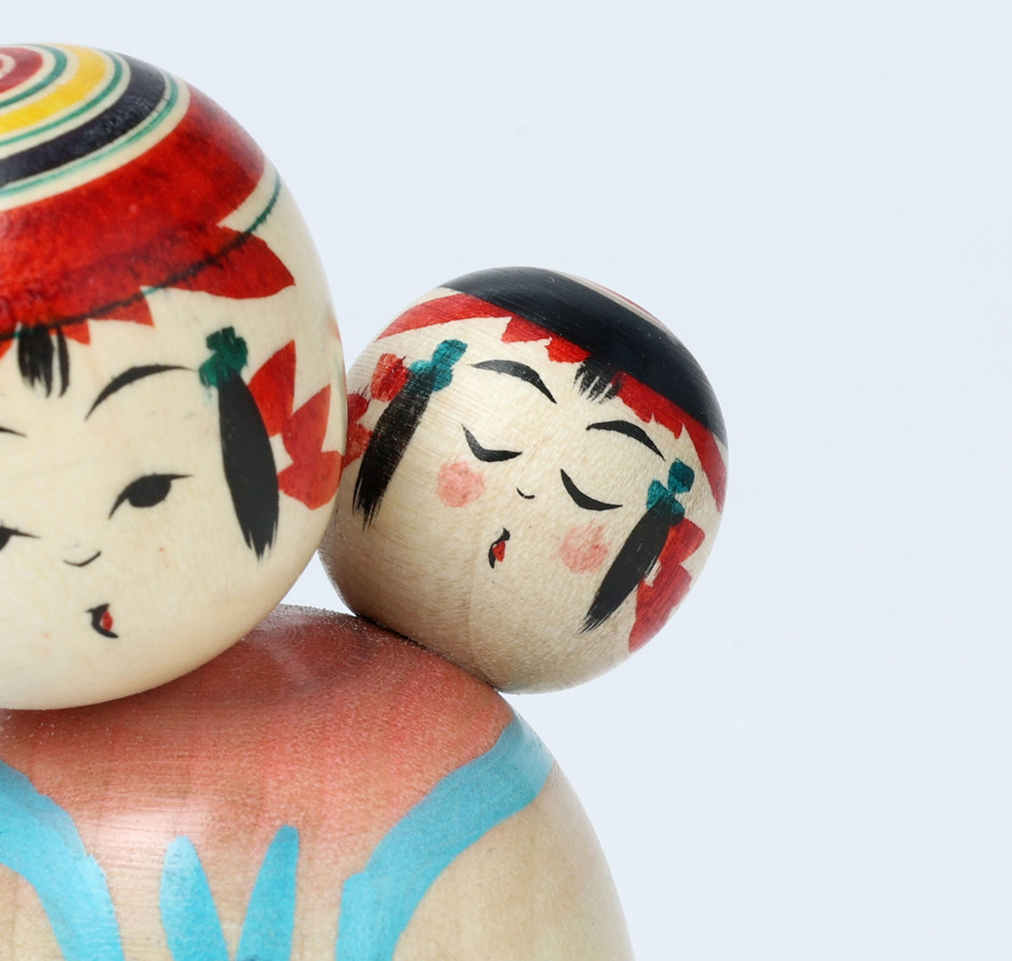 Komori-Babysitting kokeshi doll-7 子守りこけし | IKEUCHI, Shione 池内潮音工人 | Yajiro style 弥治郎系 | 10cm in height