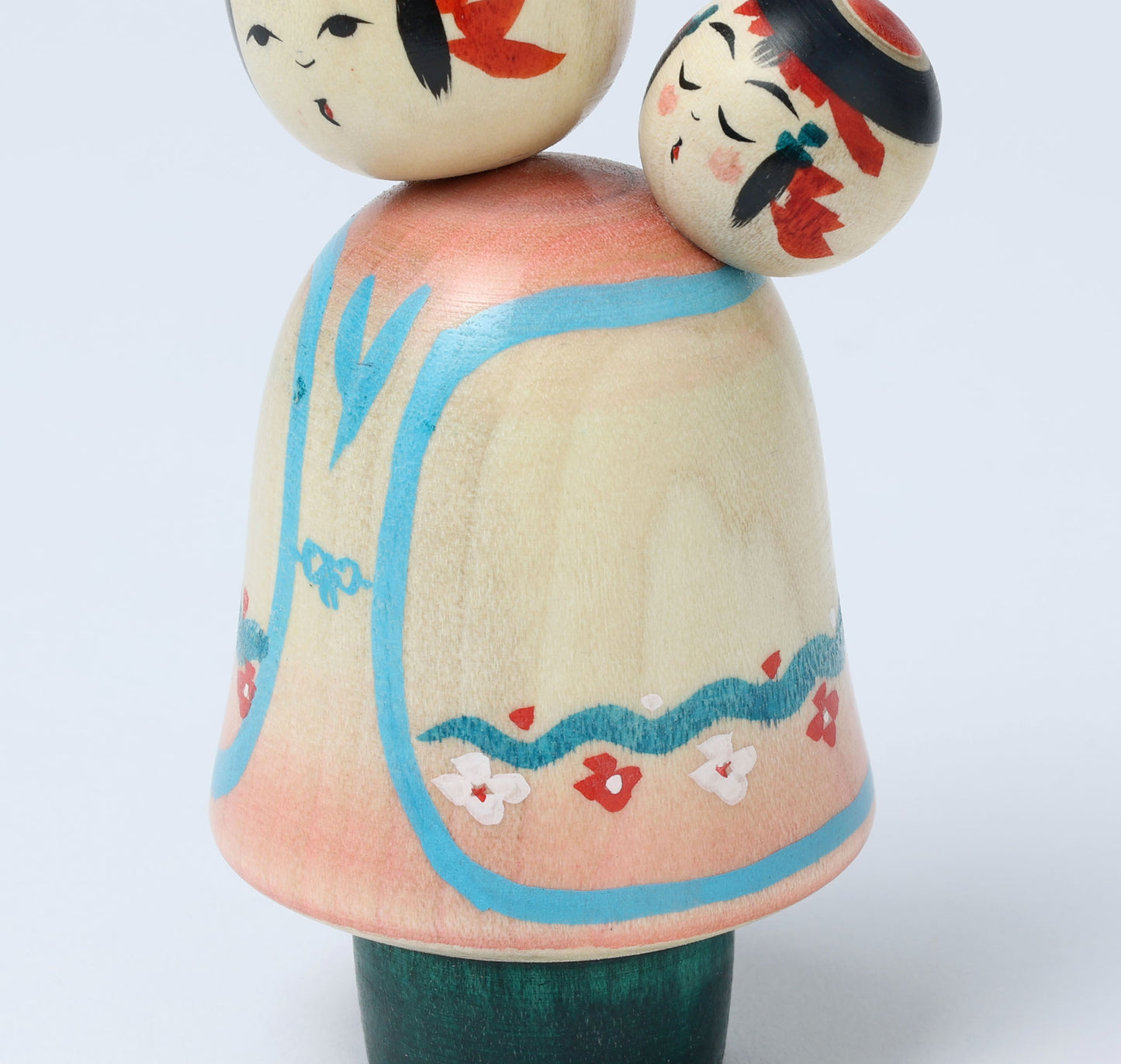 Komori-Babysitting kokeshi doll-7 子守りこけし | IKEUCHI, Shione 池内潮音工人 | Yajiro style 弥治郎系 | 10cm in height
