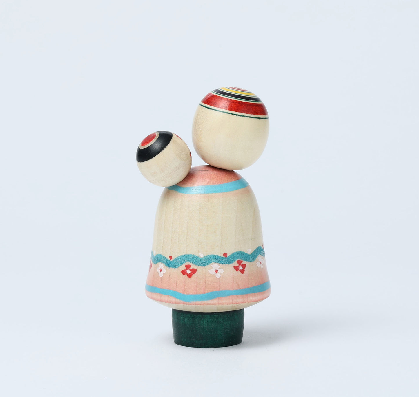 Komori-Babysitting kokeshi doll-7 子守りこけし | IKEUCHI, Shione 池内潮音工人 | Yajiro style 弥治郎系 | 10cm in height