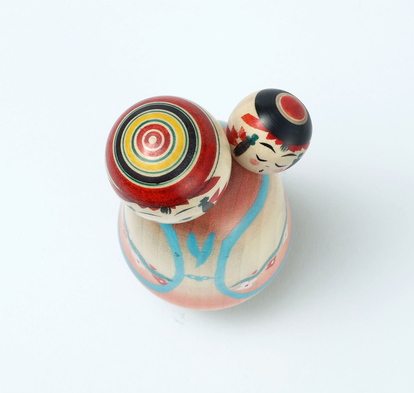Komori-Babysitting kokeshi doll-7 子守りこけし | IKEUCHI, Shione 池内潮音工人 | Yajiro style 弥治郎系 | 10cm in height