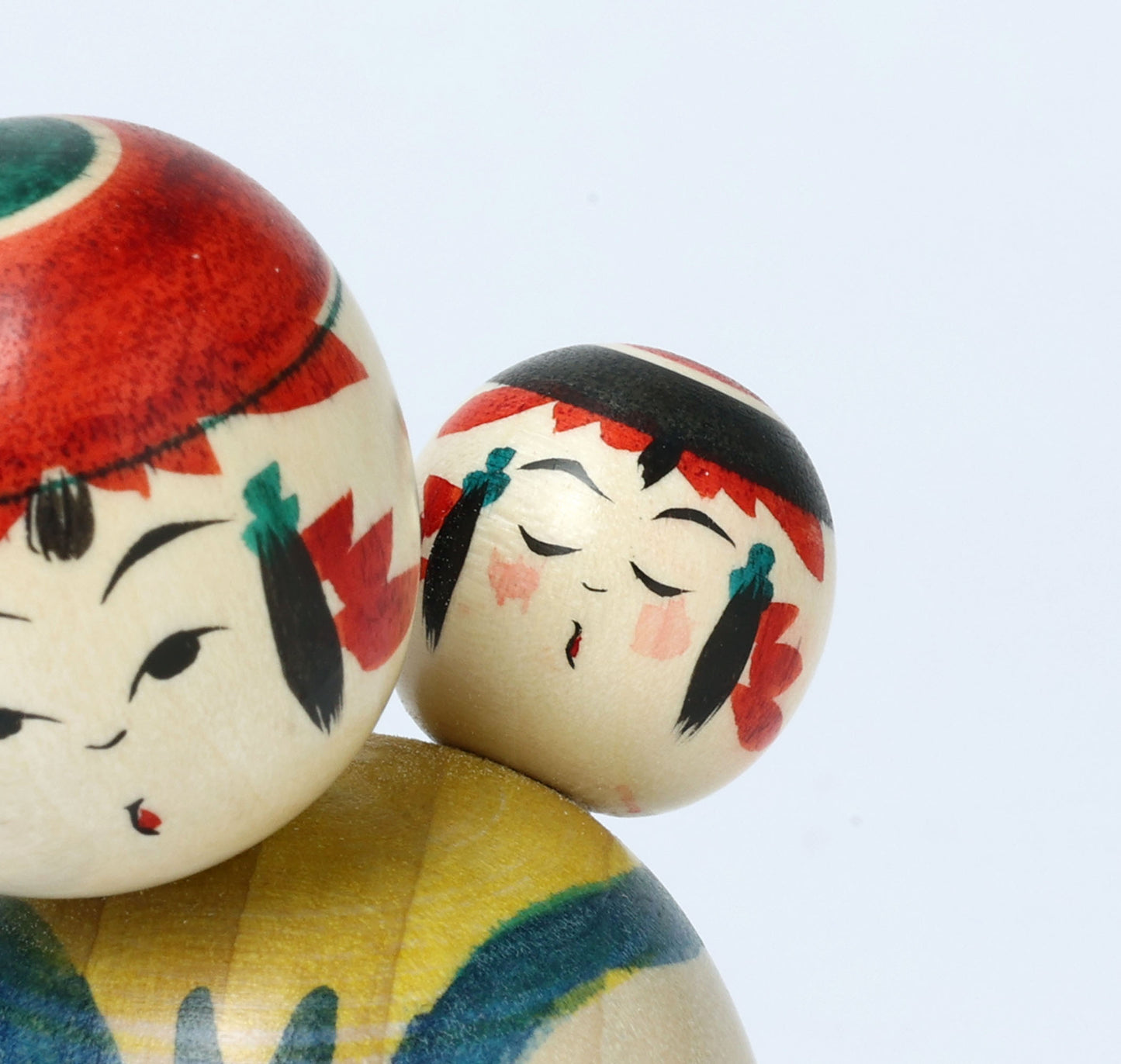 Komori-Babysitting kokeshi doll-8 子守りこけし | IKEUCHI, Shione 池内潮音工人 | Yajiro style 弥治郎系 | 10cm in height