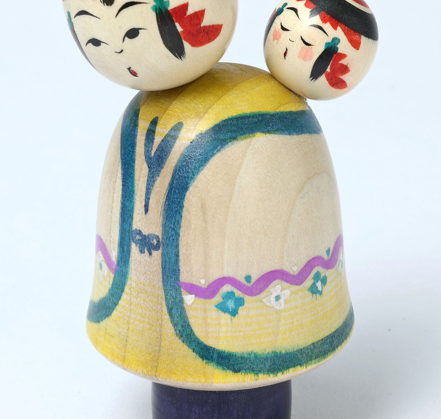 Komori-Babysitting kokeshi doll-8 子守りこけし | IKEUCHI, Shione 池内潮音工人 | Yajiro style 弥治郎系 | 10cm in height