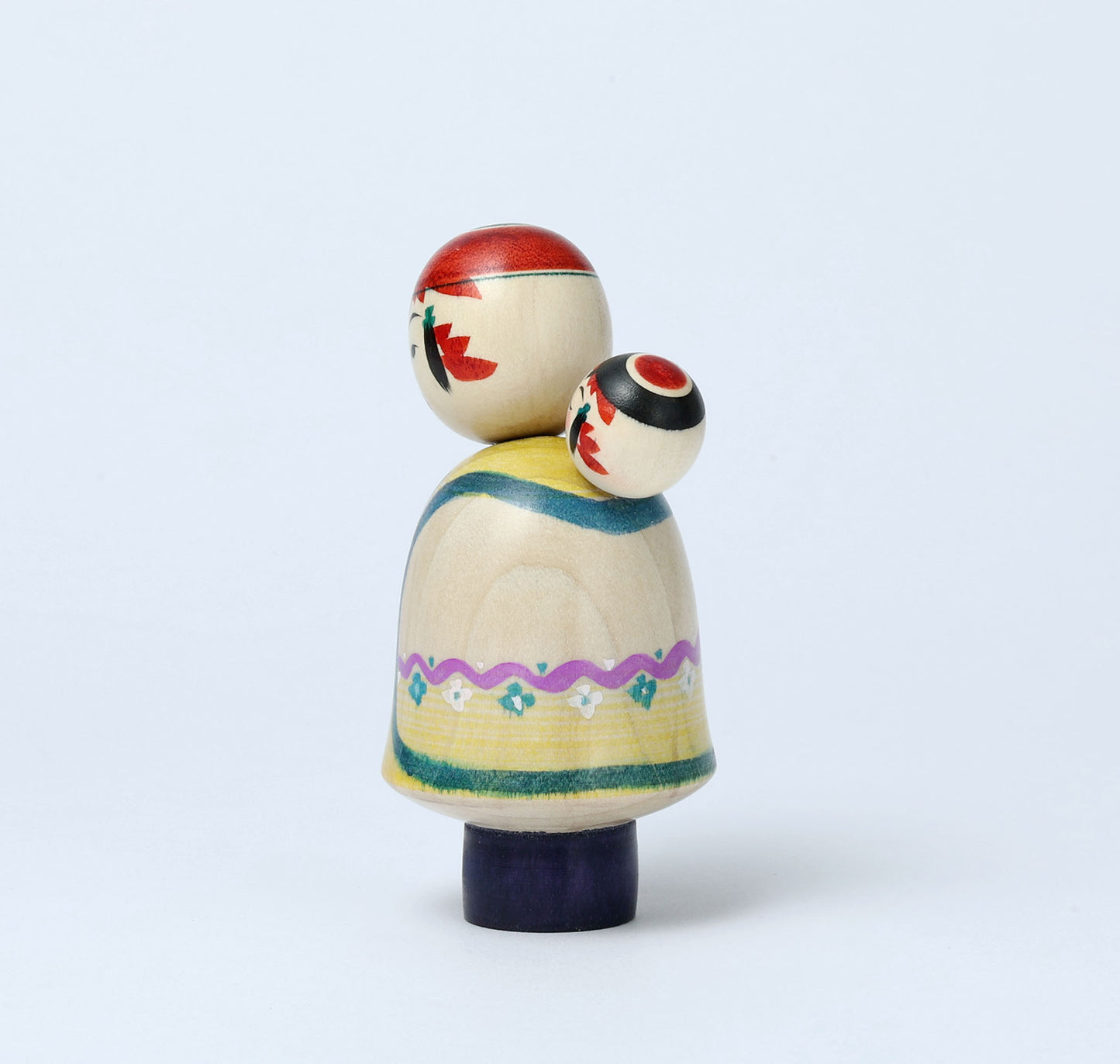 Komori-Babysitting kokeshi doll-8 子守りこけし | IKEUCHI, Shione 池内潮音工人 | Yajiro style 弥治郎系 | 10cm in height
