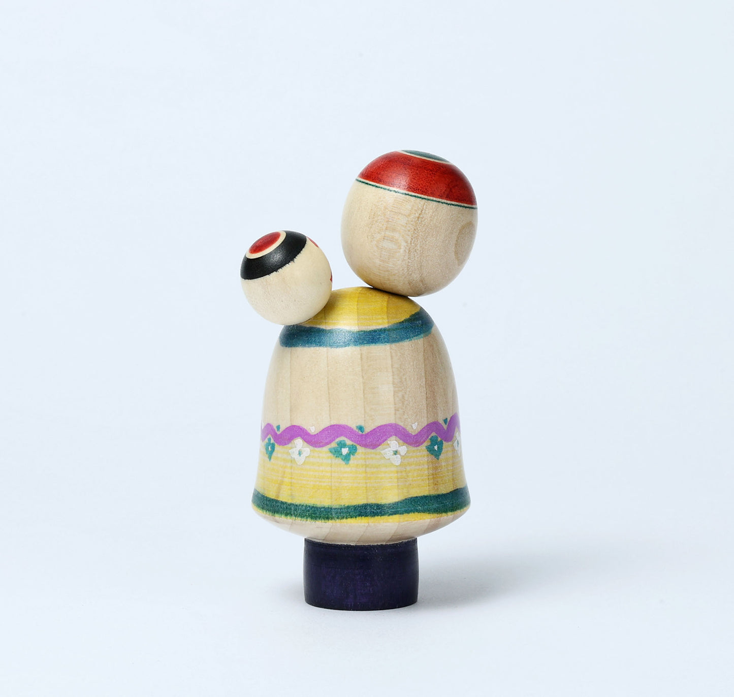 Komori-Babysitting kokeshi doll-8 子守りこけし | IKEUCHI, Shione 池内潮音工人 | Yajiro style 弥治郎系 | 10cm in height