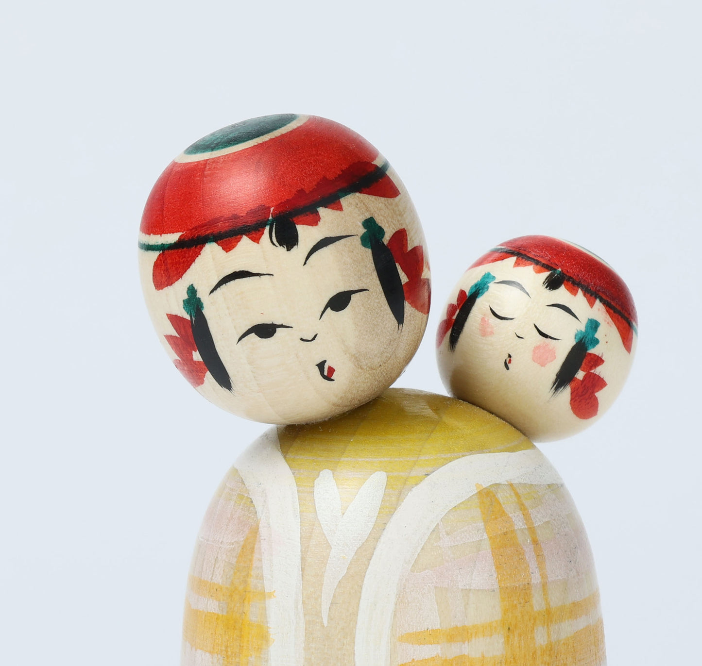 Komori-Babysitting kokeshi doll-9 子守りこけし | IKEUCHI, Shione 池内潮音工人 | Yajiro style 弥治郎系 | 10cm in height
