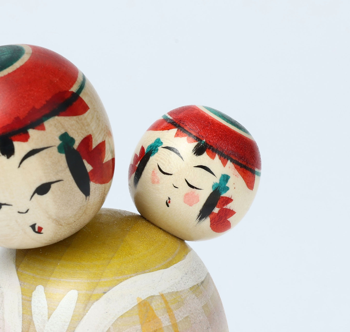 Komori-Babysitting kokeshi doll-9 子守りこけし | IKEUCHI, Shione 池内潮音工人 | Yajiro style 弥治郎系 | 10cm in height