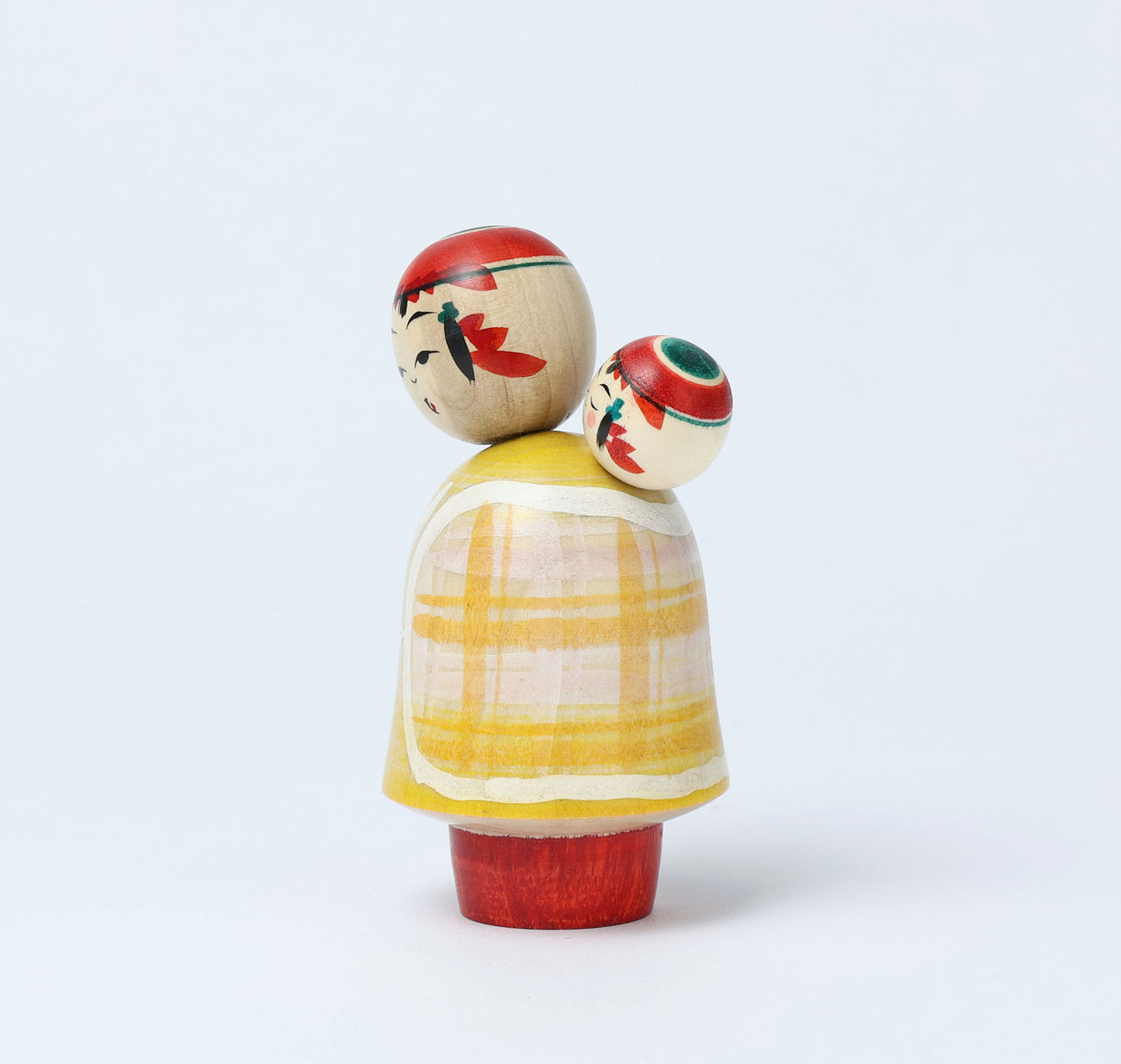 Komori-Babysitting kokeshi doll-9 子守りこけし | IKEUCHI, Shione 池内潮音工人 | Yajiro style 弥治郎系 | 10cm in height