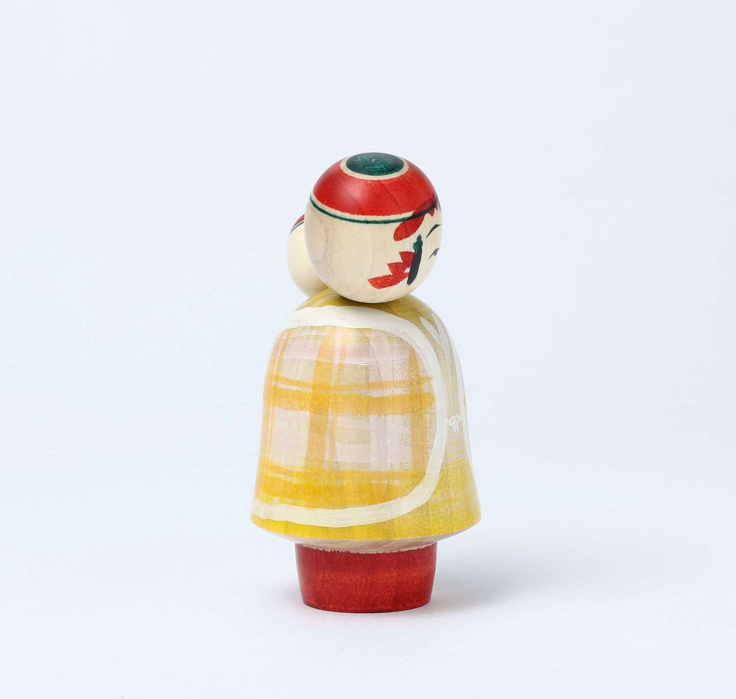 Komori-Babysitting kokeshi doll-9 子守りこけし | IKEUCHI, Shione 池内潮音工人 | Yajiro style 弥治郎系 | 10cm in height