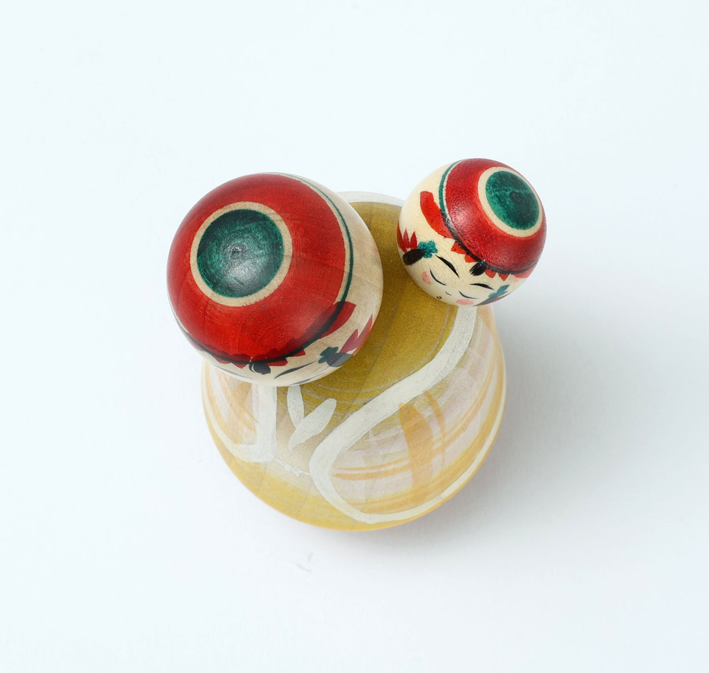 Komori-Babysitting kokeshi doll-9 子守りこけし | IKEUCHI, Shione 池内潮音工人 | Yajiro style 弥治郎系 | 10cm in height