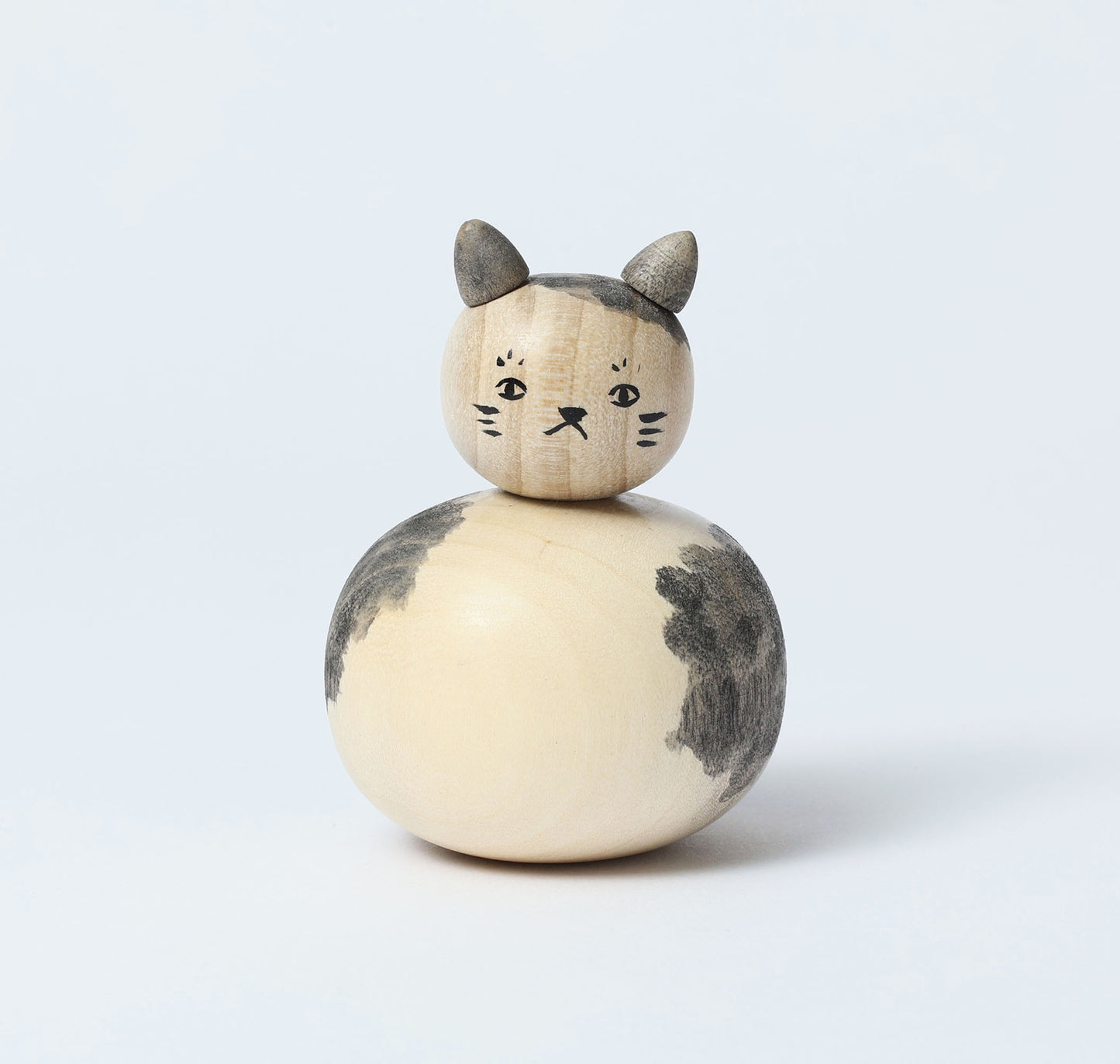 Cat kokeshi doll-10 猫こけし | KOYAMA, Yoshimi 小山芳美工人 | Togatta style 遠刈田系 | 7.5cm in height