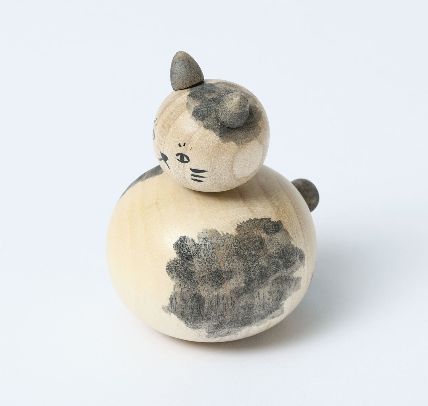 Cat kokeshi doll-10 猫こけし | KOYAMA, Yoshimi 小山芳美工人 | Togatta style 遠刈田系 | 7.5cm in height