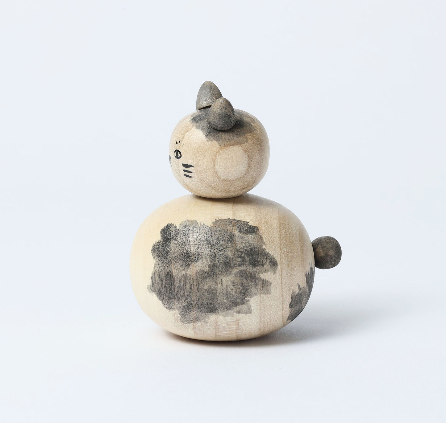 Cat kokeshi doll-10 猫こけし | KOYAMA, Yoshimi 小山芳美工人 | Togatta style 遠刈田系 | 7.5cm in height
