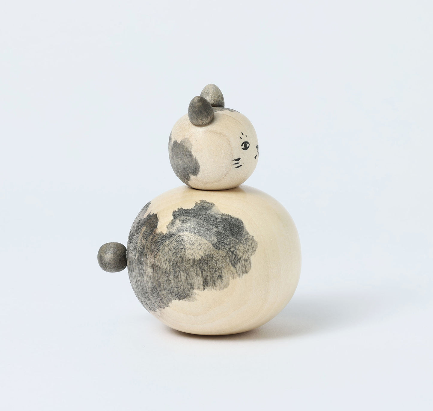 Cat kokeshi doll-11 猫こけし | KOYAMA, Yoshimi 小山芳美工人 | Togatta style 遠刈田系 | 7.5cm in height