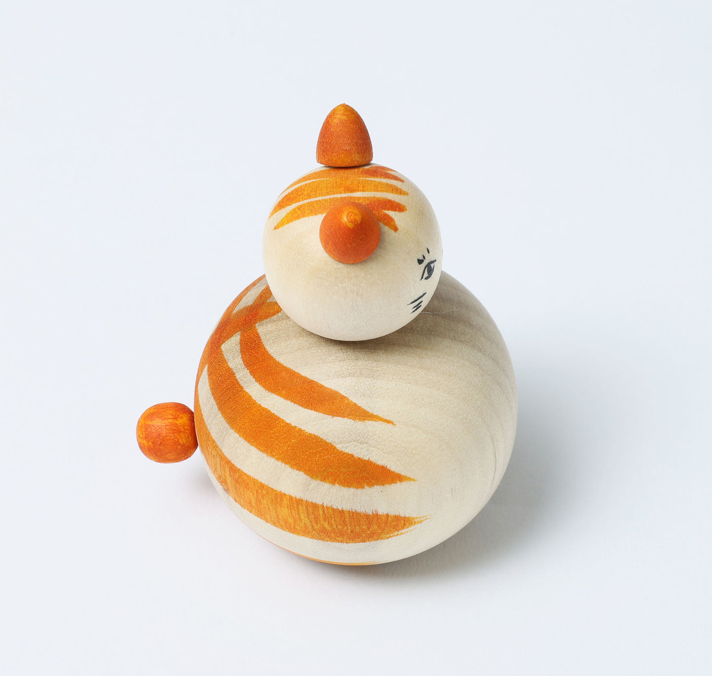 Cat kokeshi doll-1 猫こけし | KOYAMA, Yoshimi 小山芳美工人 | Togatta style 遠刈田系 | 7.5cm in height