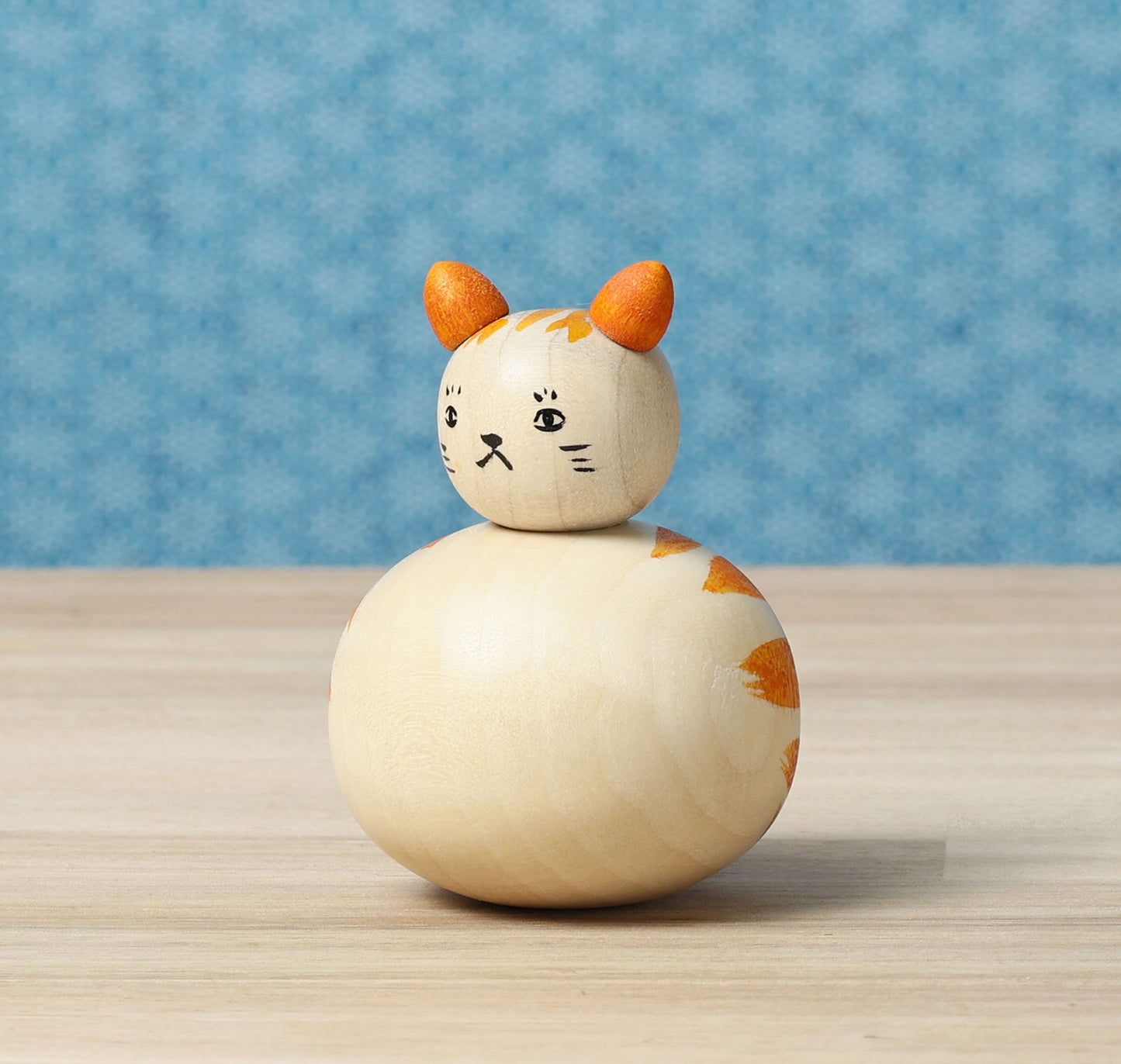 Cat kokeshi doll-3 猫こけし | KOYAMA, Yoshimi 小山芳美工人 | Togatta style 遠刈田系 | 7cm in height